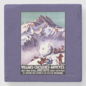 Naughty Gnomes Making Giant Snowball Poster Stenen Onderzetter (Voorkant)