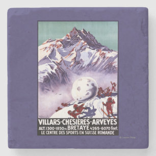 Naughty Gnomes Making Giant Snowball Poster Stenen Onderzetter