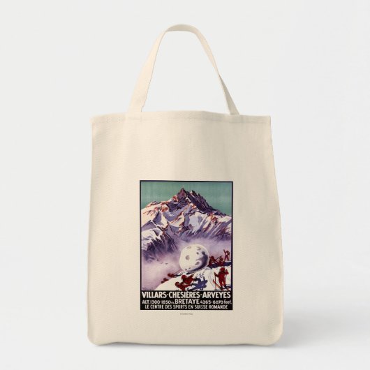 Naughty Gnomes Making Giant Snowball Poster Tote Bag (Voorkant)
