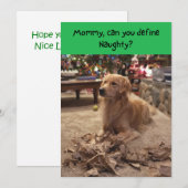 Naughty Golden Retriever Shredding Paper - Kerstmi Feestdagenkaart (Voorkant / Achterkant)