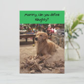 Naughty Golden Retriever Shredding Paper - Kerstmi Feestdagenkaart (Staand voorkant)