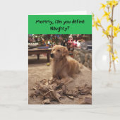 Naughty Golden Retriever Shredding Paper - Kerstmi Kaart (Gele Bloem)
