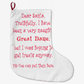 Naughty Great Dane Grote Kerstsok (Voorkant)