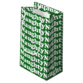 Naughty green white patroon grappig kerstfeest klein cadeauzakje (Achterkant Gekanteld)