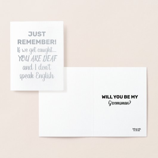 Naughty Groom en Groomsman ontwerpovereenkomst Folie Kaarten (Display)