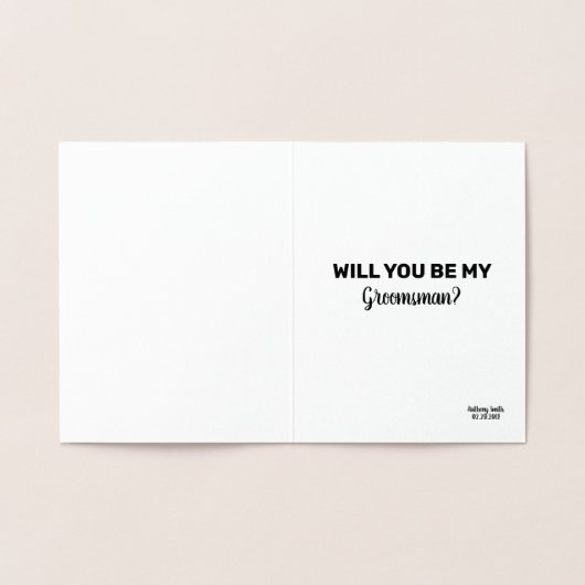 Naughty Groom en Groomsman ontwerpovereenkomst Folie Kaarten (Binnen)