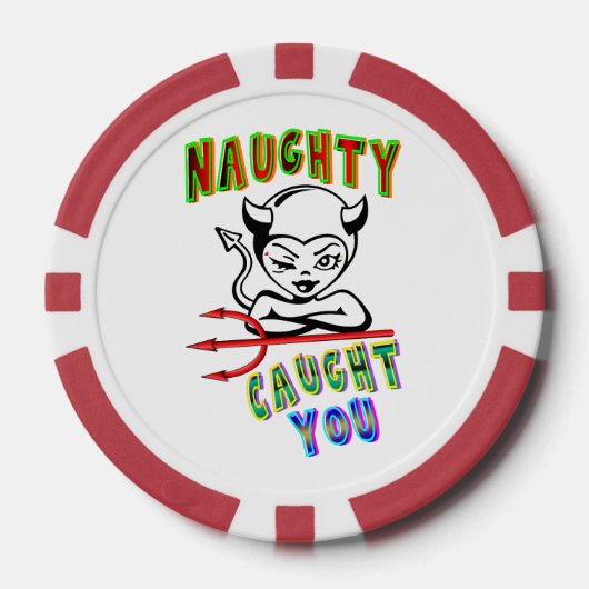Naughty heeft je gepakt poker chips (Voorkant)