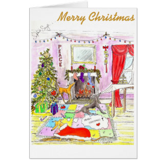 Naughty Hounds Kerstmis Kaart