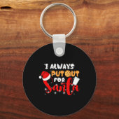 Naughty I Always Put Out For Santa Xmas Cookies T  Sleutelhanger (Voorkant)