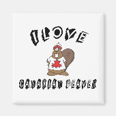 Naughty I Love Canadian Beaver Magneet (Voorkant)