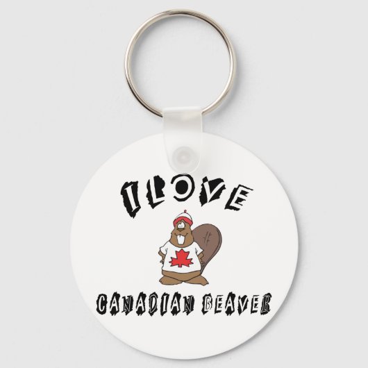 Naughty I Love Canadian Beaver Sleutelhanger (Voorkant)