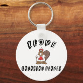 Naughty I Love Canadian Beaver Sleutelhanger (Voorkant)