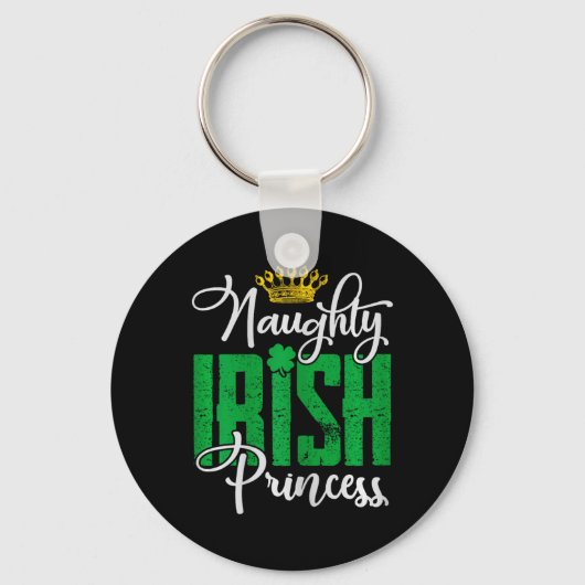 Naughty Irish Princess St Patrick's Day Ierland Sleutelhanger (Voorkant)