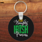 Naughty Irish Princess St Patrick's Day Ierland Sleutelhanger (Voorkant)