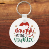 Naughty is de nieuwe leuke kerstman sleutelhanger (Voorkant)