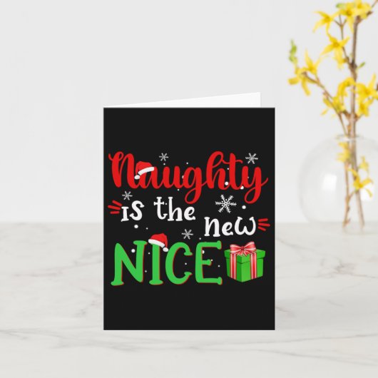 Naughty is de nieuwe mooie kerstman uit Nice Kaart (Gele Bloem)