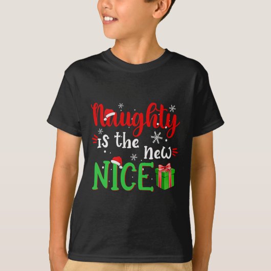 Naughty is de nieuwe mooie kerstman uit Nice T-shirt (Voorkant)