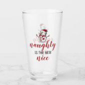 Naughty is de nieuwe Nice Snowman | Kerstmis Glas (Voorkant)