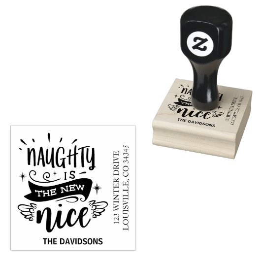 Naughty is het nieuwe aangename adres voor kerstmi rubberstempel (Gestempeld)