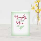 Naughty is het nieuwe leuke / geweldige Vakantie! Kaart (Gele Bloem)