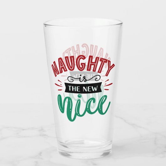 Naughty is het nieuwe Nice | Grappige kerstvakanti Glas (Achterkant)