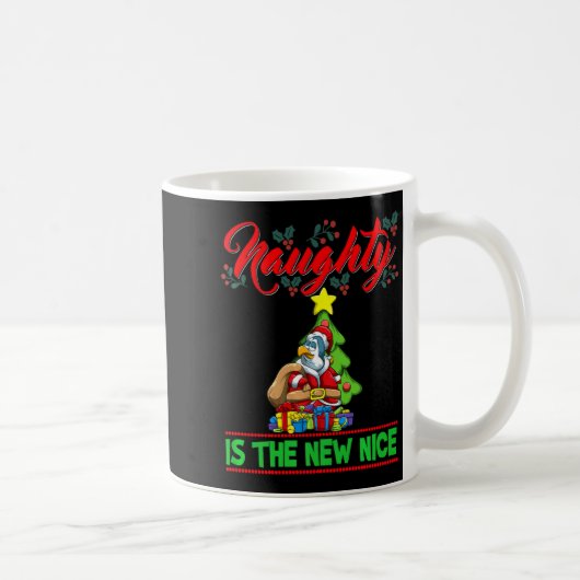 Naughty Is The New Nice Christmas Santa Xmas Premi Koffiemok (Rechts)