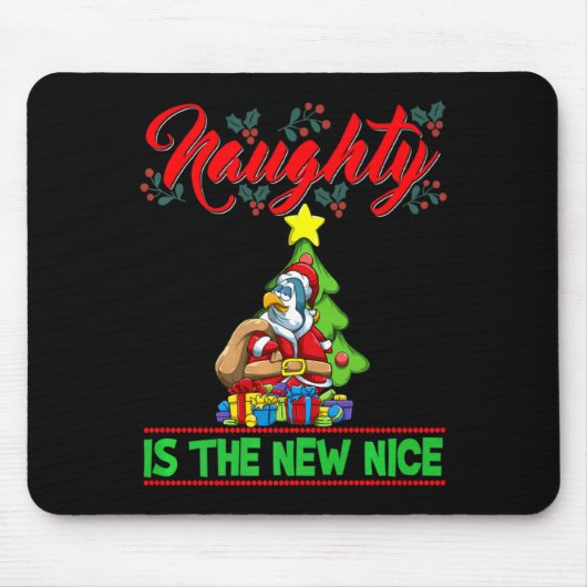 Naughty Is The New Nice Christmas Santa Xmas Premi Muismat (Voorkant)