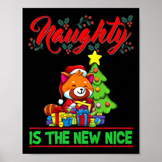 Naughty Is The New Nice Christmas Santa Xmas Premi Poster (Voorkant)