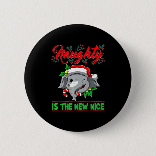 Naughty Is The New Nice Christmas Santa Xmas Premi Ronde Button 5,7 Cm (Voorkant)