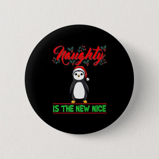 Naughty Is The New Nice Christmas Santa Xmas Premi Ronde Button 5,7 Cm (Voorkant)