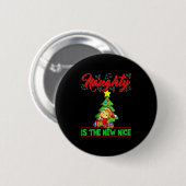 Naughty Is The New Nice Christmas Santa Xmas Premi Ronde Button 5,7 Cm (Voorkant /achterkant)