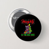Naughty Is The New Nice Christmas Santa Xmas Premi Ronde Button 5,7 Cm (Voorkant /achterkant)