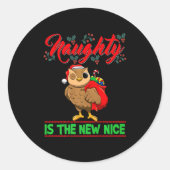 Naughty Is The New Nice Christmas Santa Xmas Premi Ronde Sticker (Voorkant)