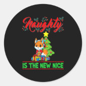 Naughty Is The New Nice Christmas Santa Xmas Premi Ronde Sticker (Voorkant)