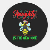 Naughty Is The New Nice Christmas Santa Xmas Premi Ronde Sticker (Voorkant)