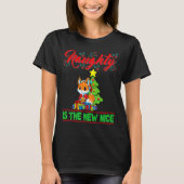 Naughty Is The New Nice Christmas Santa Xmas Premi T-shirt (Voorkant)