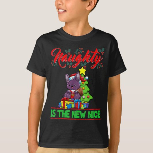 Naughty Is The New Nice Christmas Santa Xmas T Shi T-shirt (Voorkant)