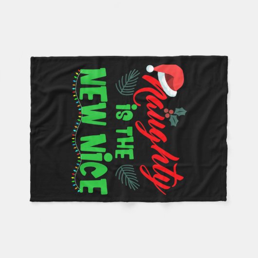 Naughty Is The New Nice  Fleece Deken (Voorkant (Horizontaal))