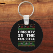 Naughty Is The New Nice Ugly Christmas Sweater Rei Sleutelhanger (Voorkant)