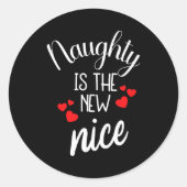 Naughty Is The New Nice Xmas Quote  Ronde Sticker (Voorkant)