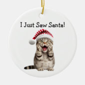 Naughty Kat Christmas Fun Cat Ornament (Voorkant)