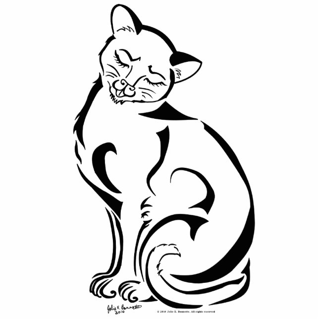 Naughty Kat Fotosculptuur Staand Fotobeeldje (Voorkant)