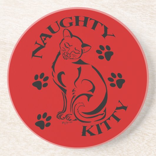 Naughty Kat Onderzetter (Voorkant)
