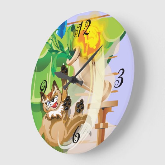 Naughty Kat Wall Clock Grote Klok (Hoek)