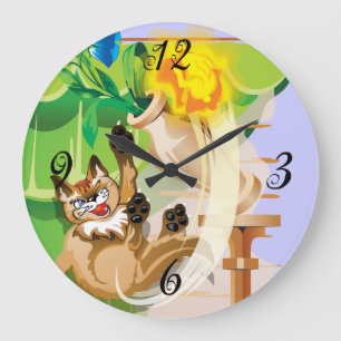 Naughty Kat Wall Clock Grote Klok
