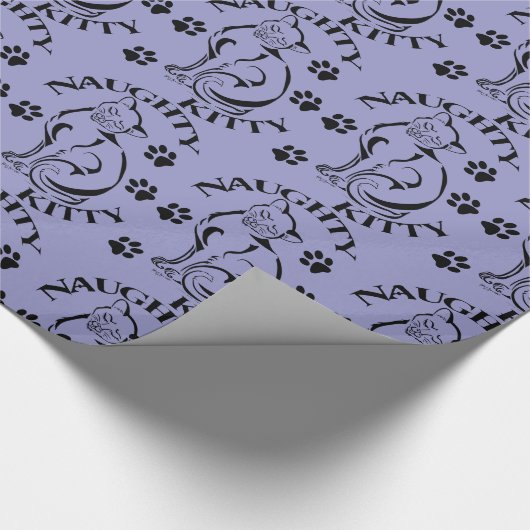 Naughty Kat Wrapping Paper Cadeaupapier (Hoek)