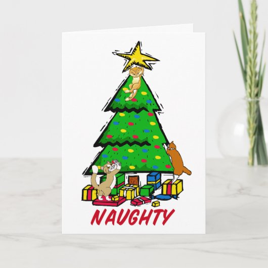 Naughty Katten Greetings Kaart (Voorkant)