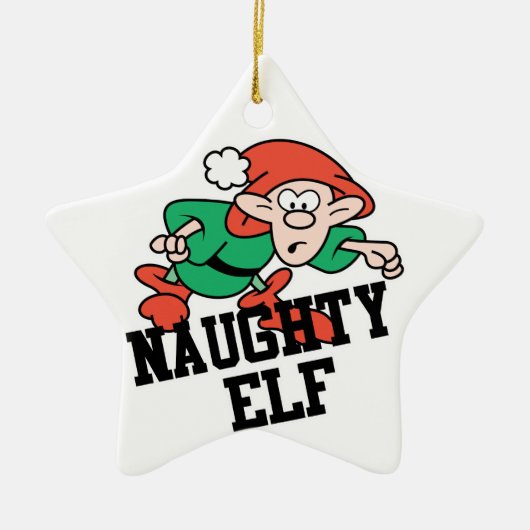 Naughty KerstElf Keramisch Ornament (Voorkant)