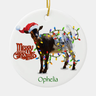 Naughty Kerstgeit en UW GOAT-foto Keramisch Ornament