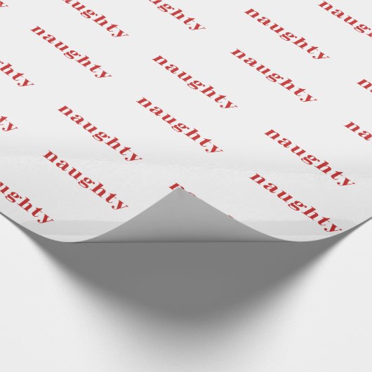 Naughty kerstinpakken papier (wit) (Hoek)